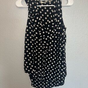 Maeve Black and White Polka Dot Tank Top